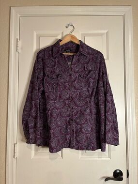 krazy kat Purple Paisley Top
